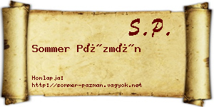 Sommer Pázmán névjegykártya